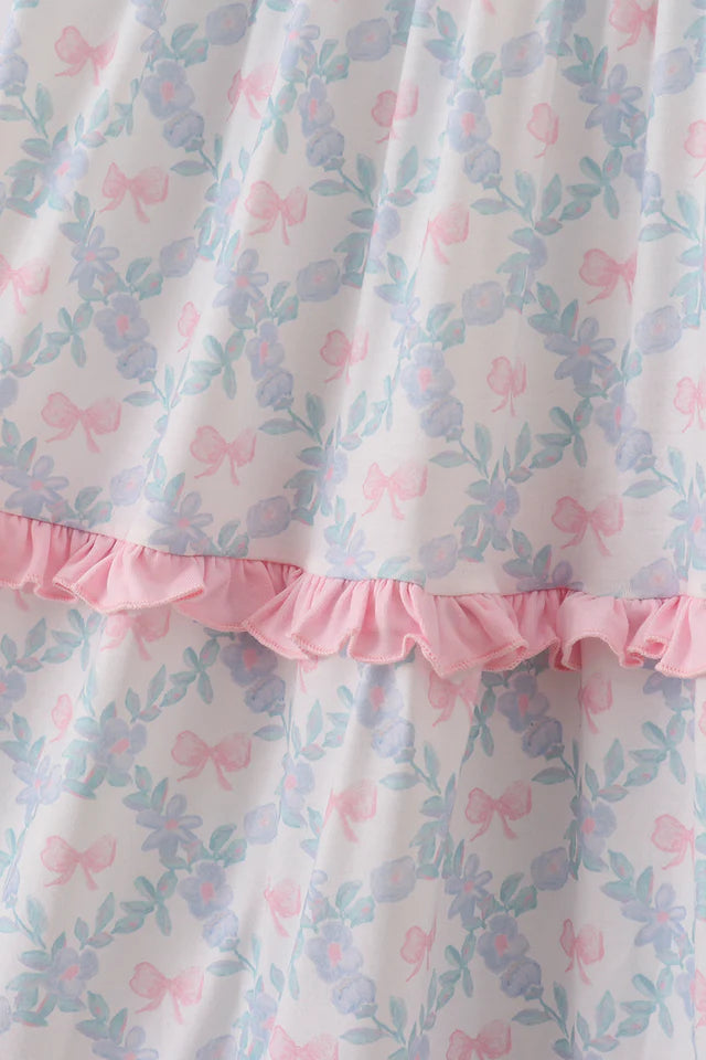 Pink Bow Trellis Mom Dress