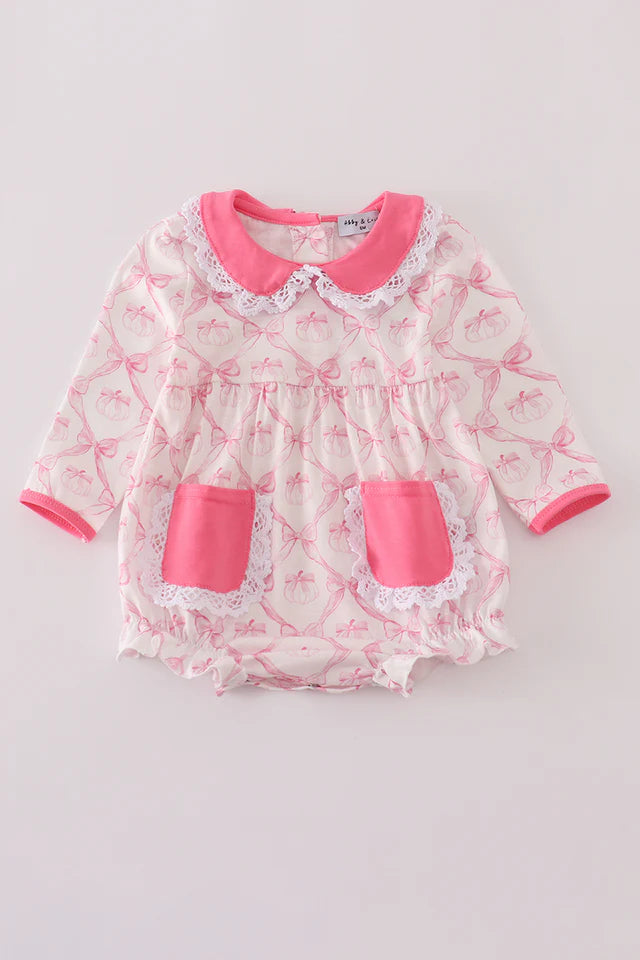 Pink Bow Trellis Pumpkin Bubble