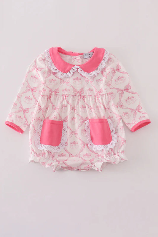 Pink Bow Trellis Pumpkin Bubble