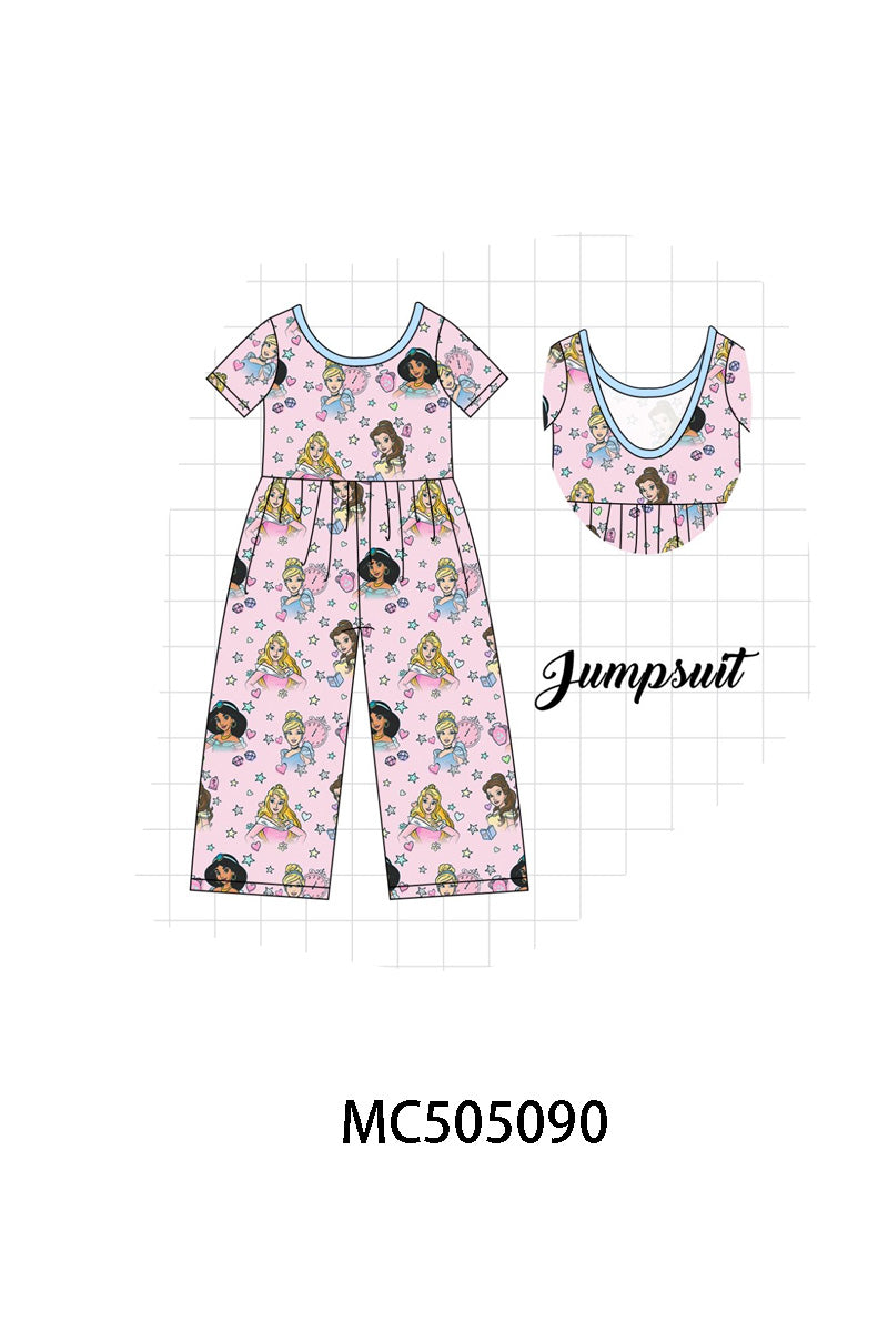 PO56 Pink princess print bamboo pajamas collection ETA SEP