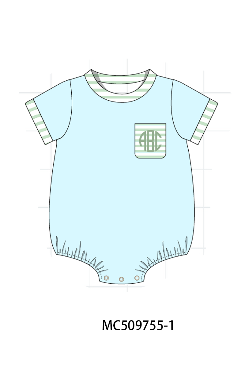 PO68 Green floral monogram smocked collection ETA MARCH