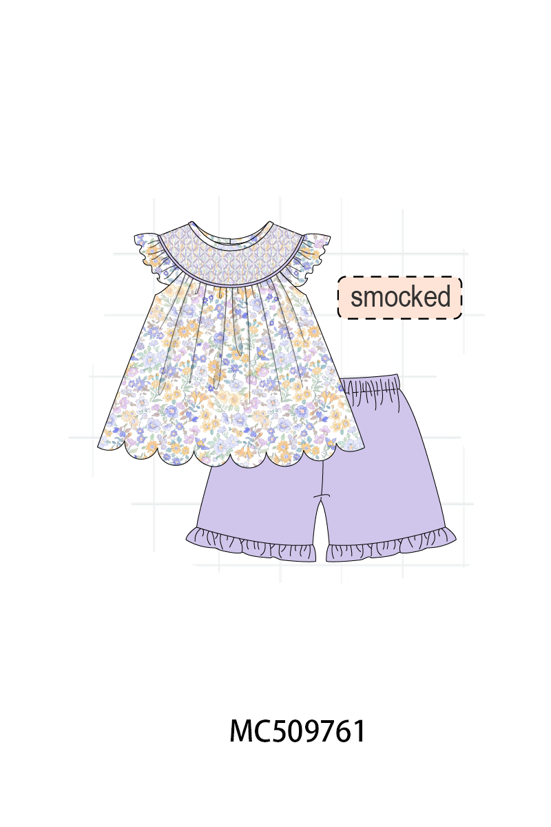 PO68 Purple floral smocked collection 1 ETA MARCH