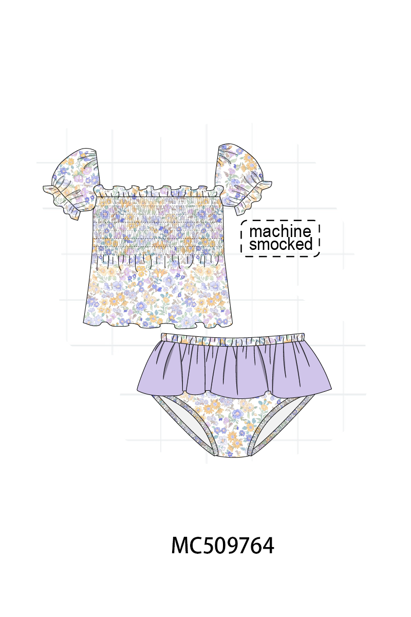 PO68 Purple floral smocked collection 1 ETA MARCH