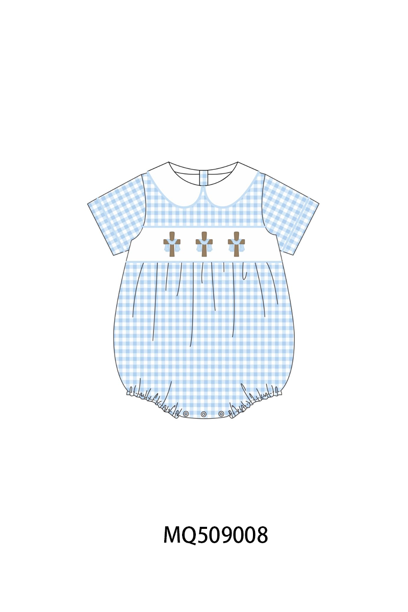 PO67 Easter cross embroidery gingham collection ETA MARCH