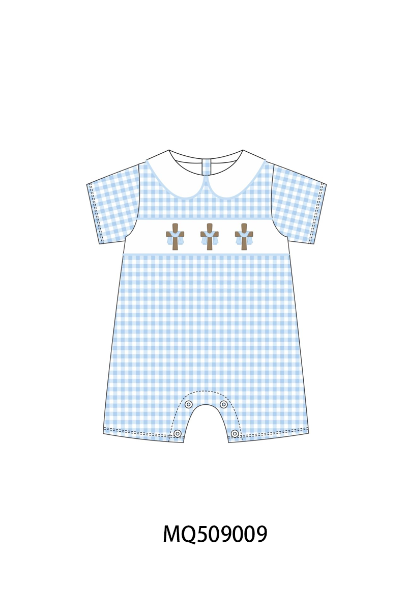 PO67 Easter cross embroidery gingham collection ETA MARCH