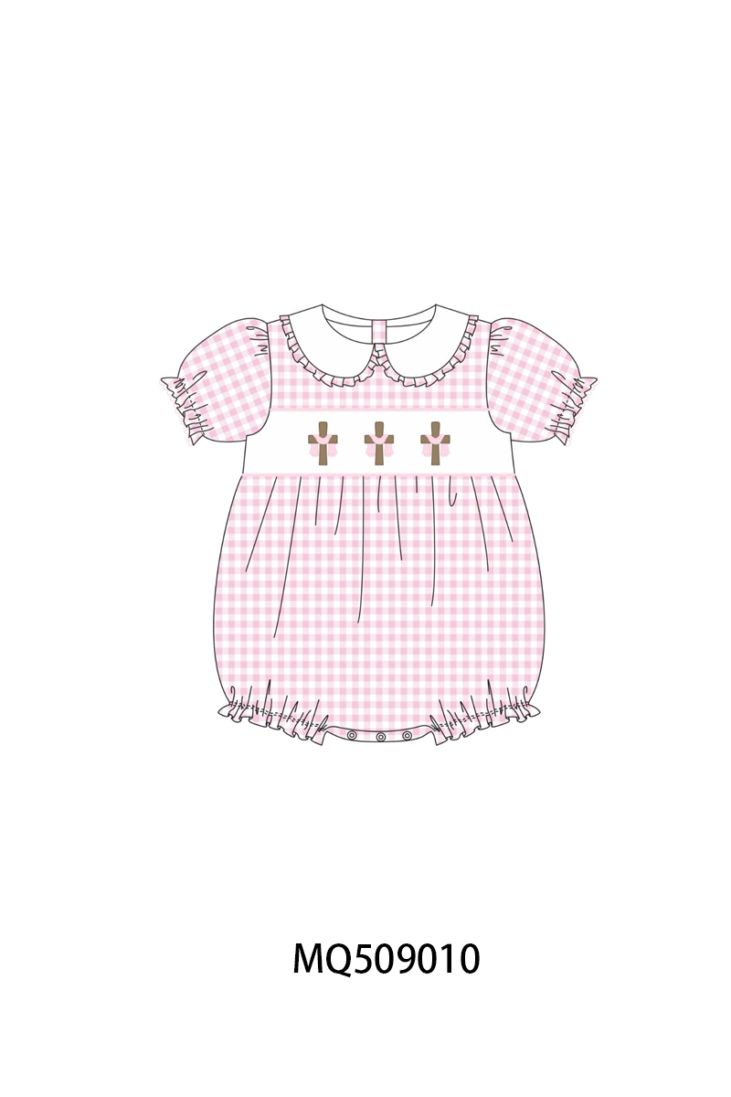 PO67 Easter cross embroidery gingham collection ETA MARCH