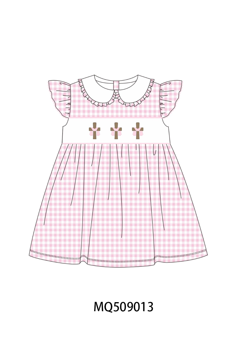 PO67 Easter cross embroidery gingham collection ETA MARCH
