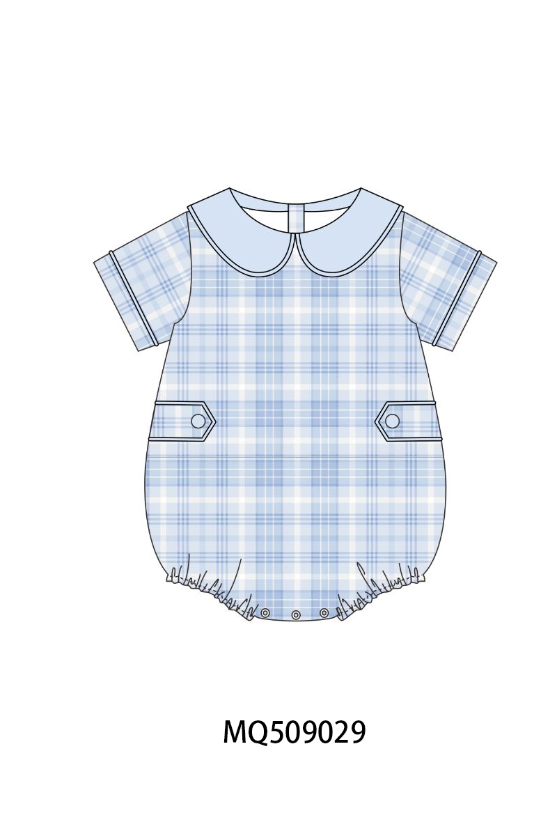 PO67 Blue floral print plaid collection ETA MARCH