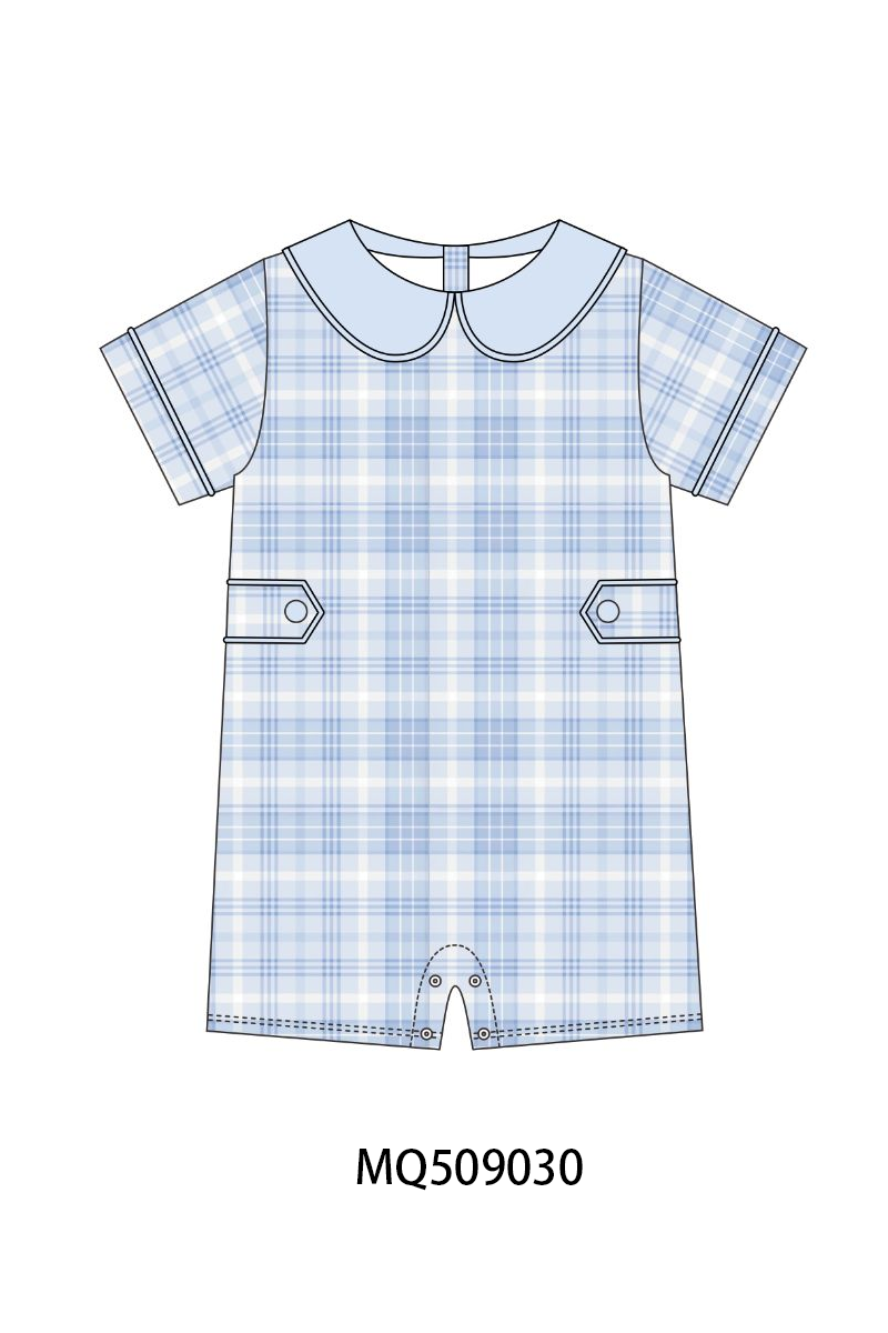 PO67 Blue floral print plaid collection ETA MARCH
