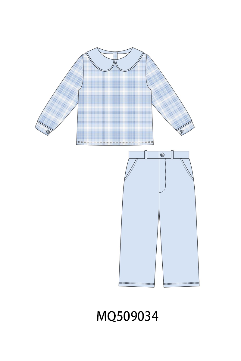 PO67 Blue floral print plaid collection ETA MARCH