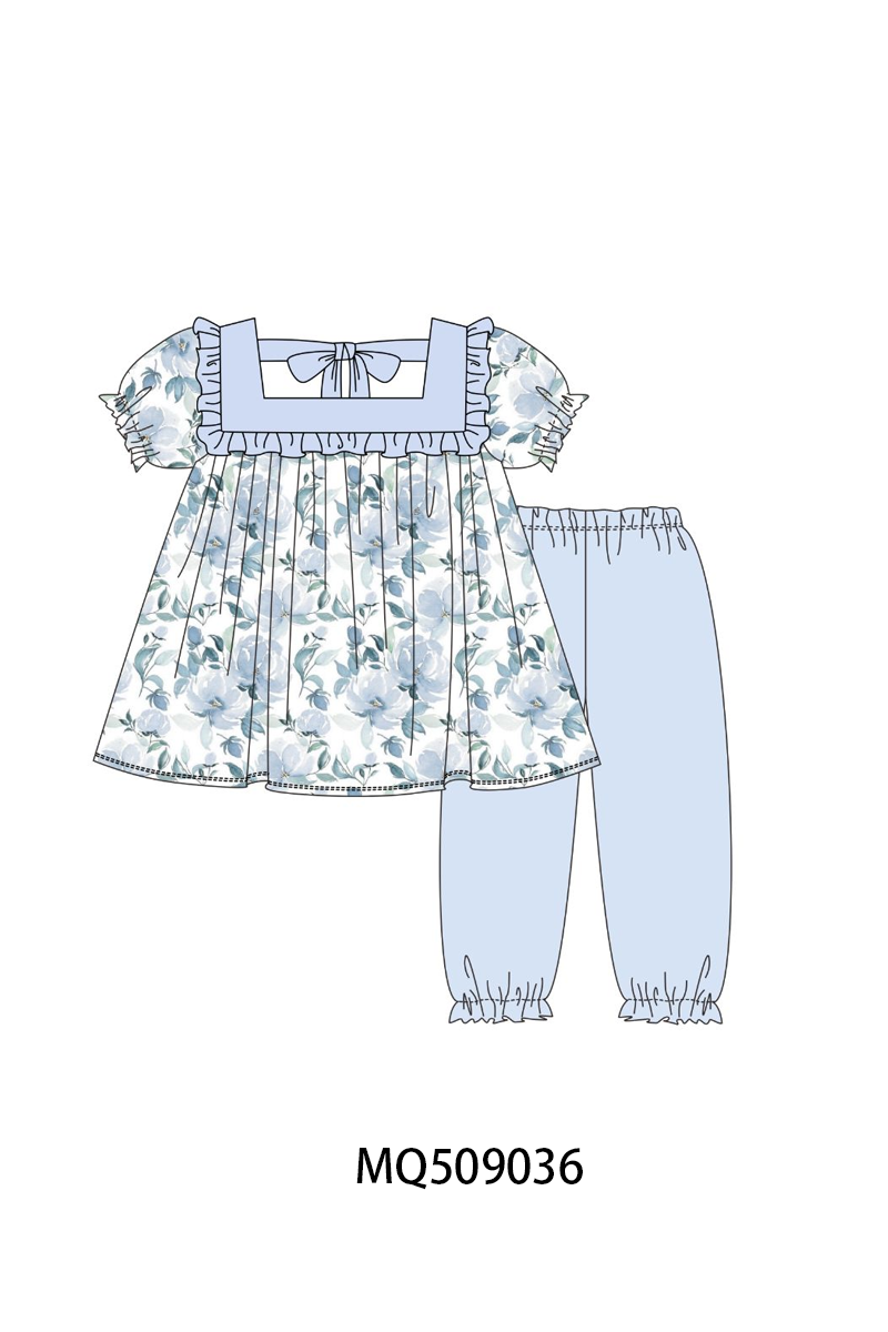 PO67 Blue floral print plaid collection ETA MARCH