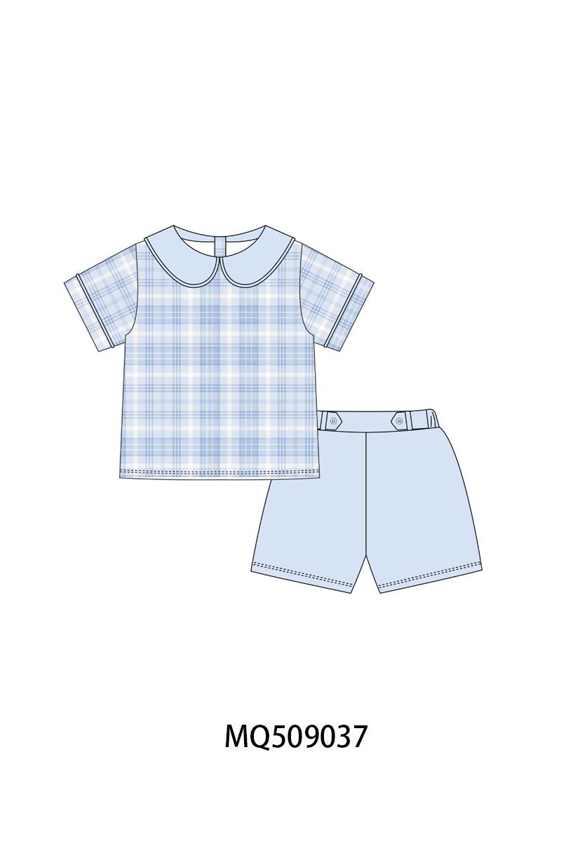 PO67 Blue floral print plaid collection ETA MARCH