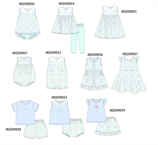 PO67 Mint bow rainbow embroidery plaid collection ETA MARCH