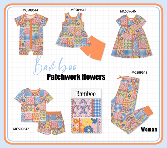 PO68 Orange floral patchwork bamboo collection ETA MARCH