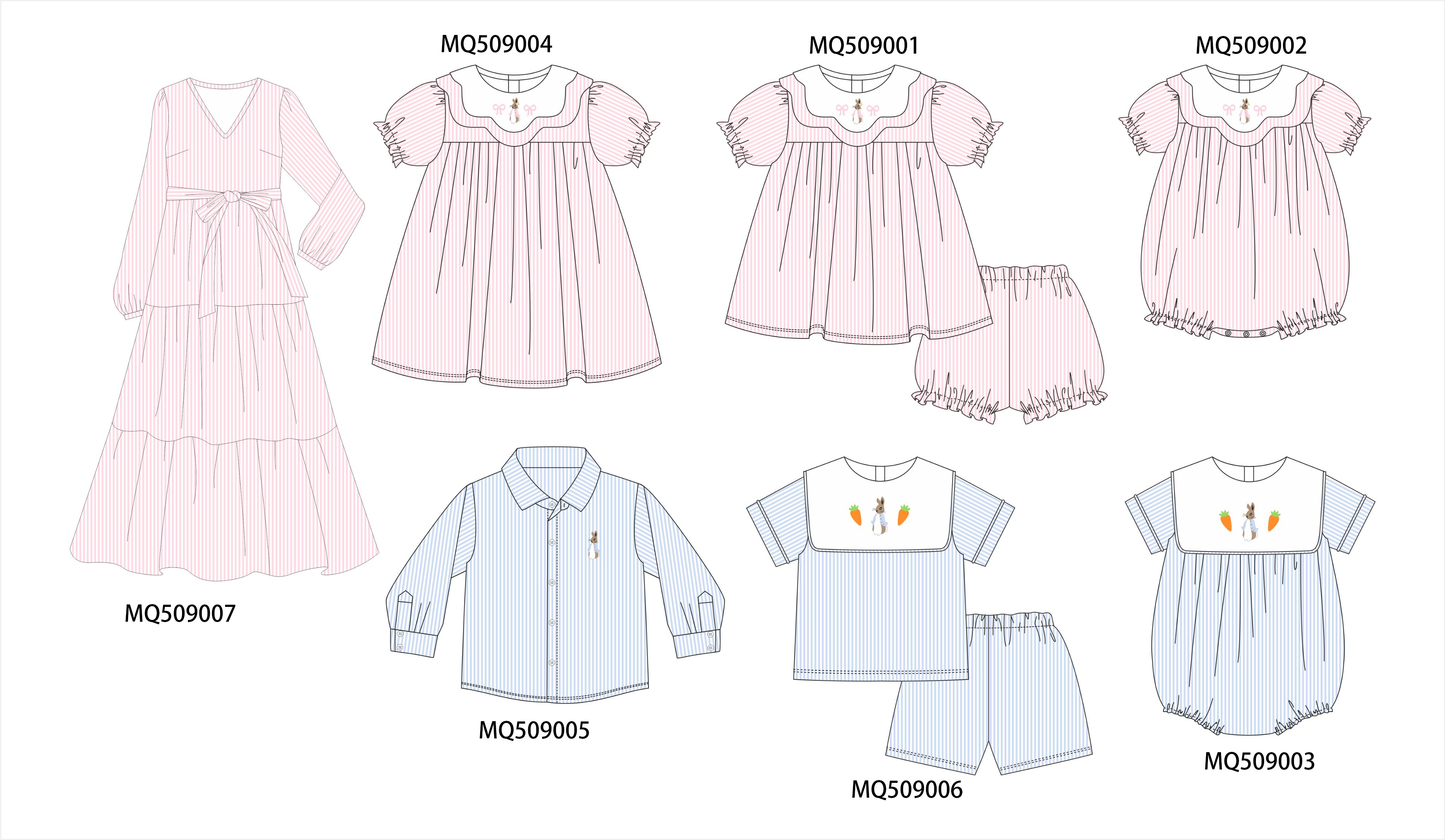 PO67 Easter bunny bow carrot embroidery stripe collection ETA MARCH