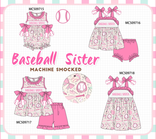 PO68 Pink baseball sister smocked collection ETA MARCH