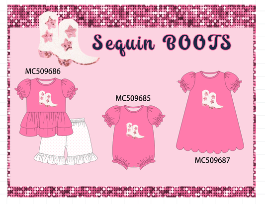 PO68 Pink sequin boots collection ETA MARCH
